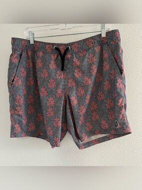 Ezekiel Gray & Pink Floral Swim Trunks